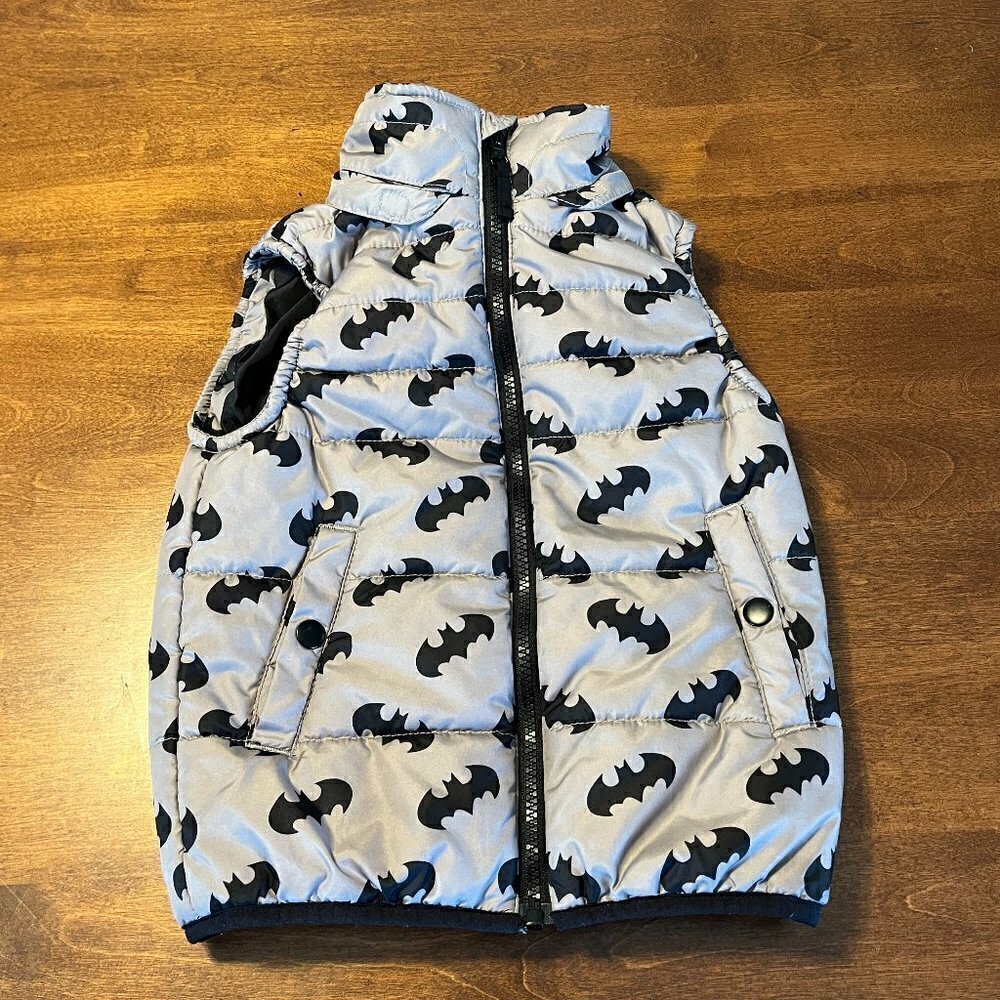 H&M puffer vest batman grey boy toddler 4-5
